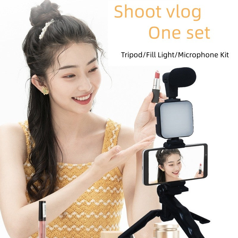 Portable Smartphone Microphone and Tripod Light Kit