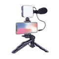 Portable Smartphone Microphone and Tripod Light Kit