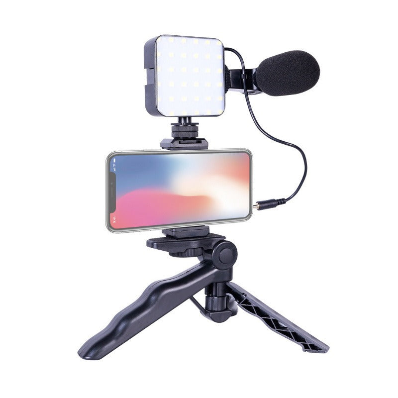 Portable Smartphone Microphone and Tripod Light Kit