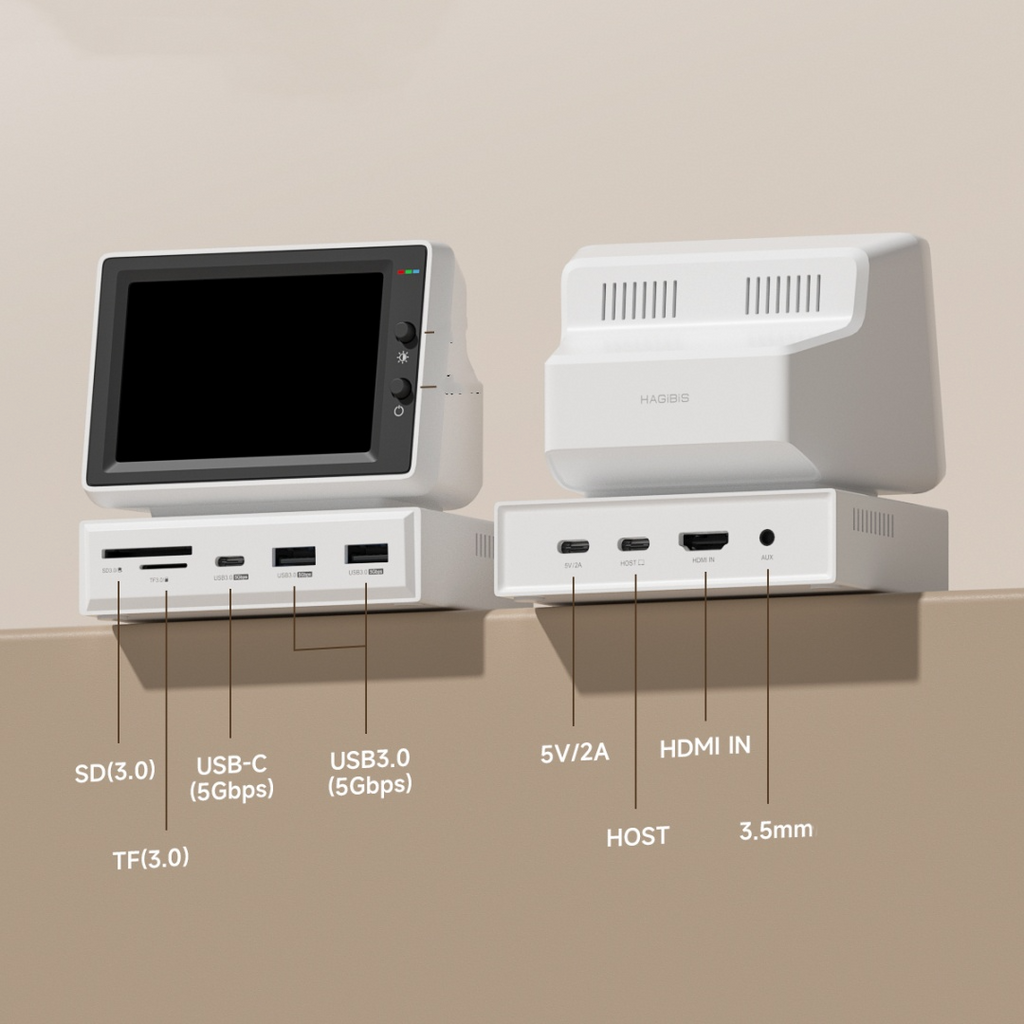 Small Computer Secondary Screen with Docking Station – Desktop Expansion Monitor