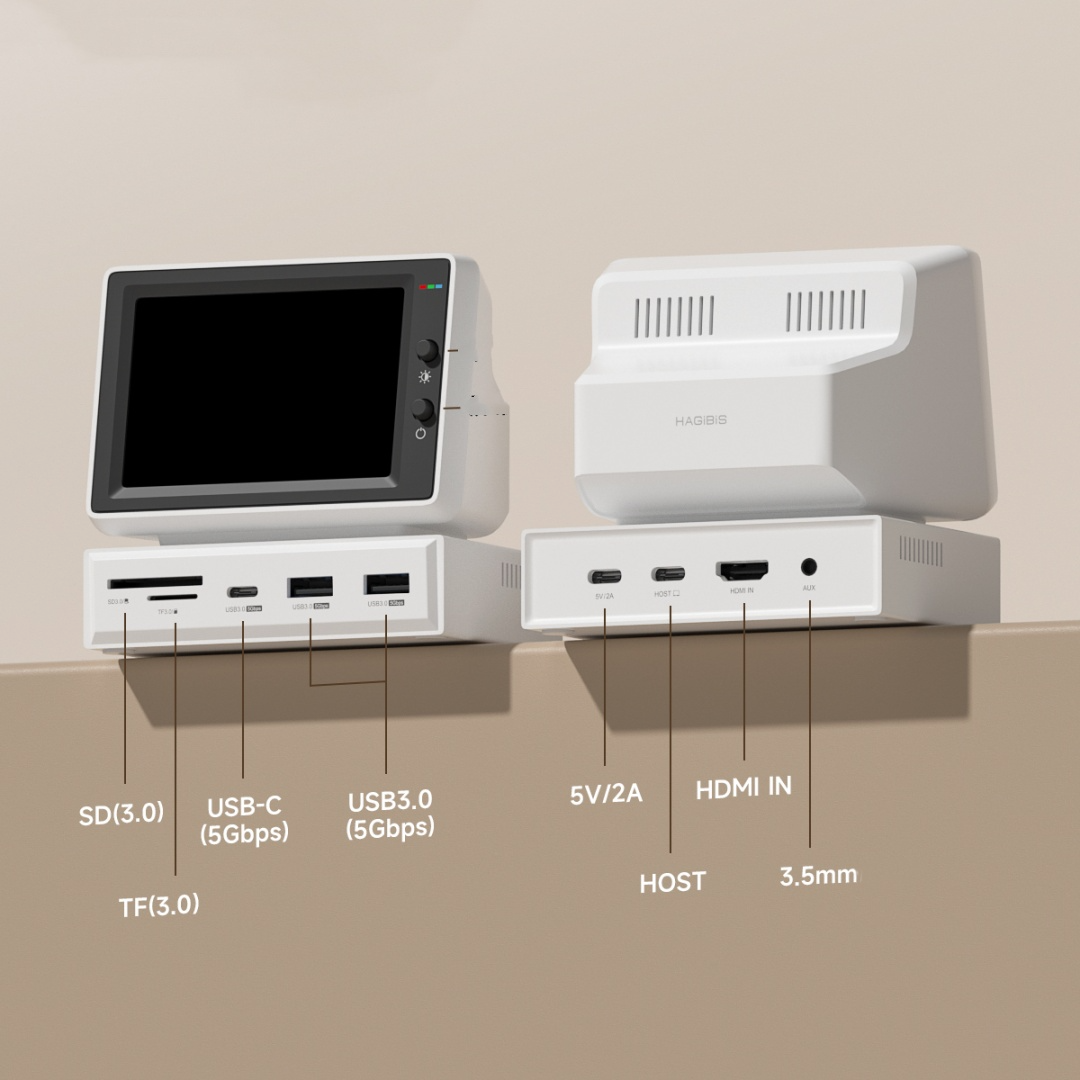 Small Computer Secondary Screen with Docking Station – Desktop Expansion Monitor