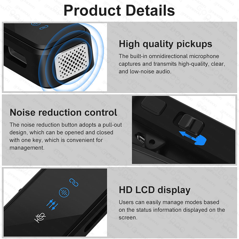 Compact Wireless Lavalier Microphone with Dual Channel